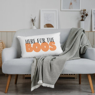 Here For The BOOS Funny Halloween Lumbar Cushion