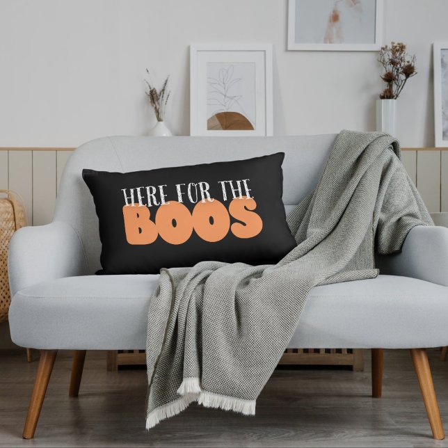 Here For The BOOS Funny Halloween Lumbar Pillow (Creator Uploaded)