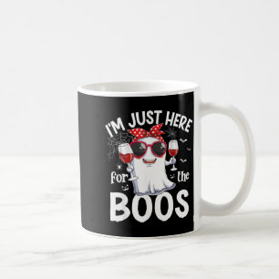 Here for The Boos Funny Halloween Women Ghost Wine Coffee Mug
