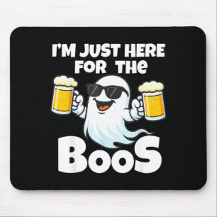 Here for the boos ghost sunglasses funny halloween mouse pad