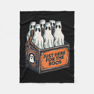 Here For The Boos Halloween 6 Pack Booze Ghost Bee Fleece Blanket