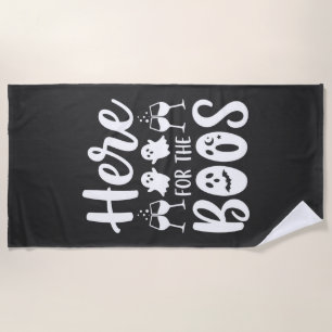 Here For The Boos Halloween Ghost Design_1 Beach Towel