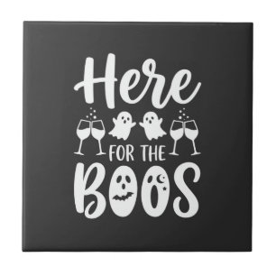 Here For The Boos Halloween Ghost Design_1 Ceramic Tile