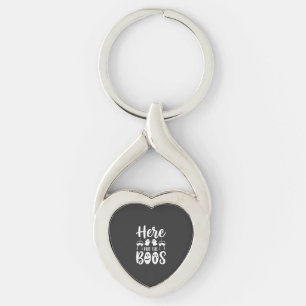 Here For The Boos Halloween Ghost Design_1 Key Ring