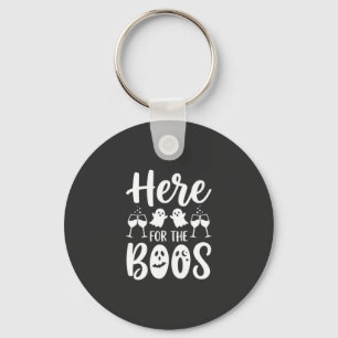Here For The Boos Halloween Ghost Design_1 Key Ring