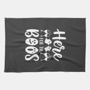 Here For The Boos Halloween Ghost Design_1 Tea Towel