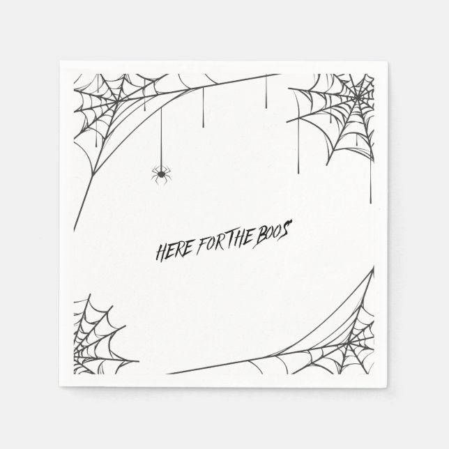 here for the boos - halloween napkin (Front)