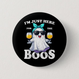 Here for The Boos Halloween Women Ghost Cute Funny 6 Cm Round Badge