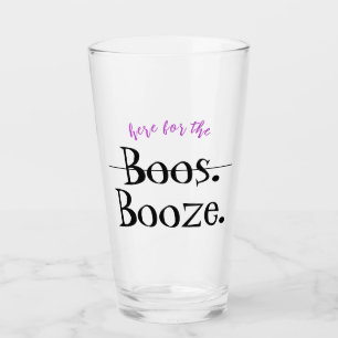 Here for the Booze Funny Adult Halloween Party Glass