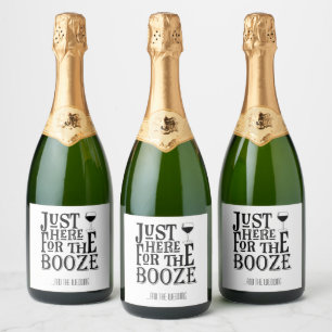 Here for the Booze Sparkling Wine Label
