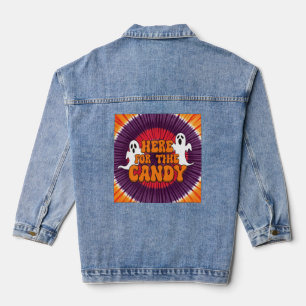 "Here for the Candy" Halloween Denim Jacket