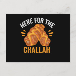 Here For the Challah Funny Jewish Hanukkah Bread Postcard