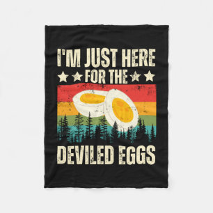 Here for the deviled eggs foodie humour food lover fleece blanket