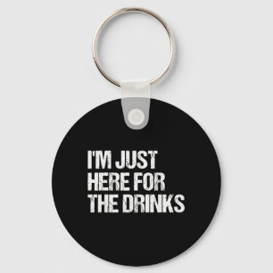 Here For The Drinks Funny Simple Halloween Costume Key Ring