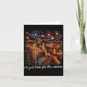 Here For The Hot Dog Wieners Funny 4th Of July Card