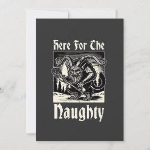 Here for the Naughty Krampus Spooky Xmas Devil Invitation