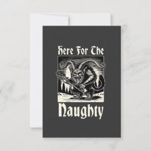 Here for the Naughty Krampus Spooky Xmas Devil  Invitation