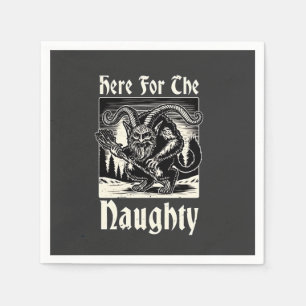 Here for the Naughty Krampus Spooky Xmas Devil Napkin