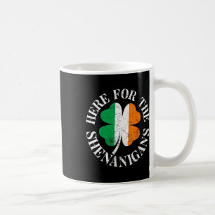 Here For The Shenanigan American Flag Irish St Pat Coffee Mug