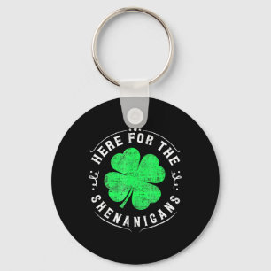 Here For The Shenanigans St Patricks Day Lucky Sha Key Ring