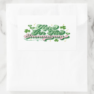 Here For The Shenanigans St Patrick's Day Rectangular Sticker