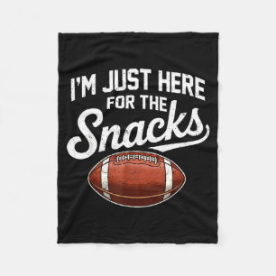 Here for the snacks american football funny womenH Fleece Blanket