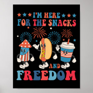 Here For The Snacks And Freedom 4th Of July Boys G Poster