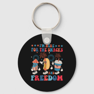 Here For The Snacks And Freedom 4th Of July Key Ring