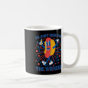 Here For The Wieners Hot Dog Funny 4th Of July Coffee Mug