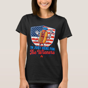 Here for the wieners shirt funny patriotic hot dog