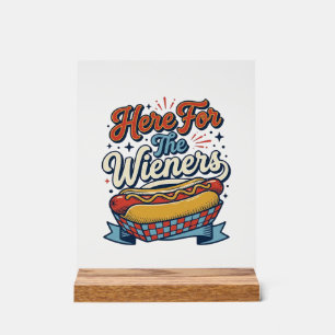 Here For The Wieners Vintage Hot Dog Shirt_1 Acrylic Sign