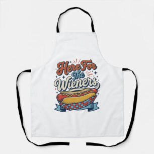 Here For The Wieners Vintage Hot Dog Shirt_1 Apron