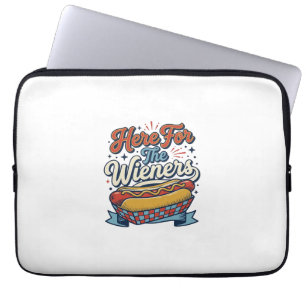 Here For The Wieners Vintage Hot Dog Shirt_1 Laptop Sleeve