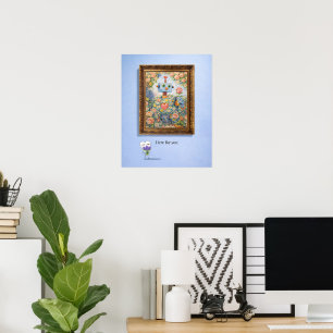 Here for You – Framed Floral Robot Poster