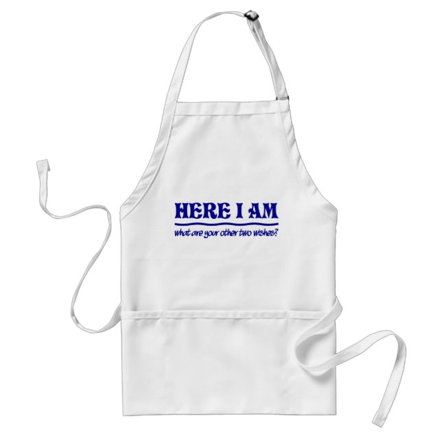 Here I Am apron - choose style & colour (Front)