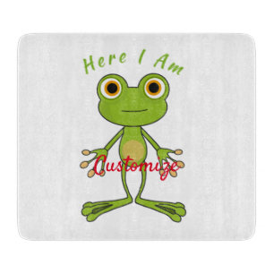Here I am cute frog Thunder_Cove Cutting Board