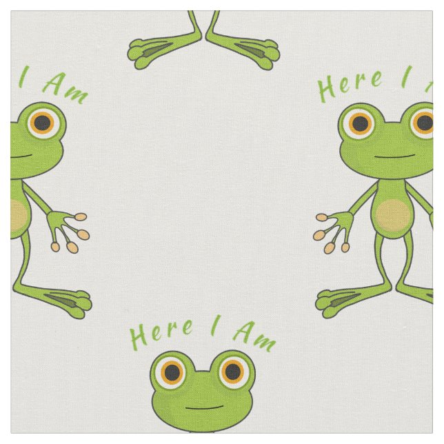 Here I am cute frog Thunder_Cove  Fabric (Close Up)