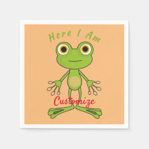 Here I am cute frog Thunder_Cove Napkin