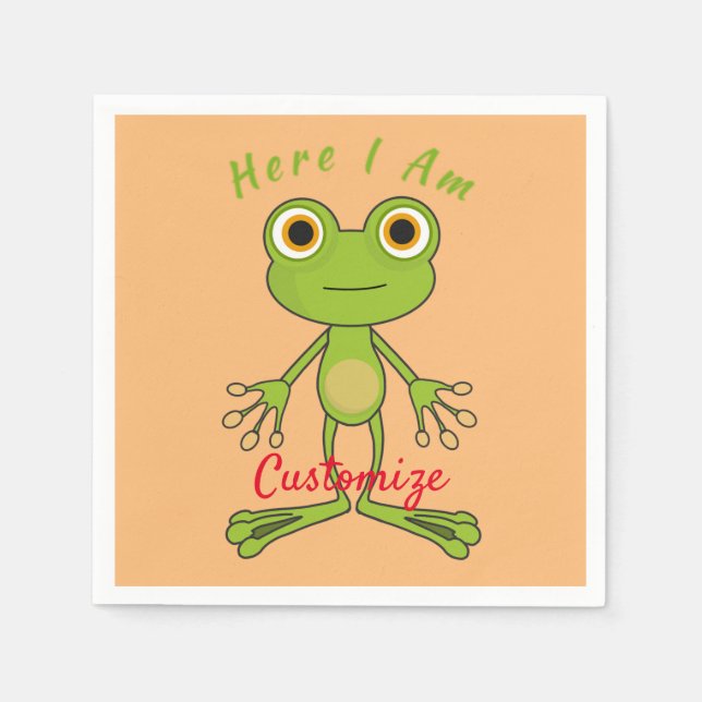 Here I am cute frog Thunder_Cove  Napkin (Front)