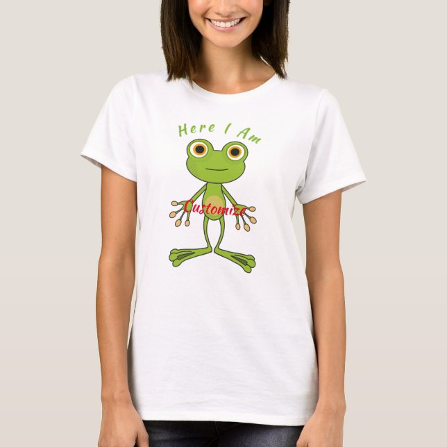 Here I am cute frog Thunder_Cove  T-Shirt (Front)