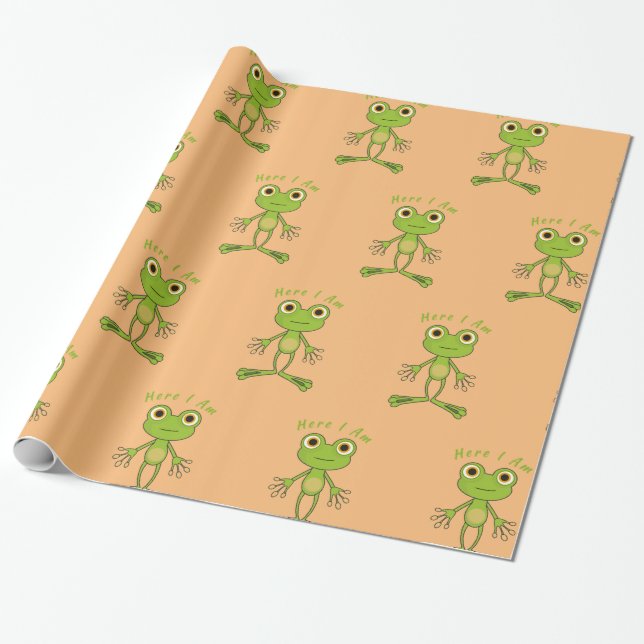 Here I am cute frog Thunder_Cove  Wrapping Paper (Unrolled)