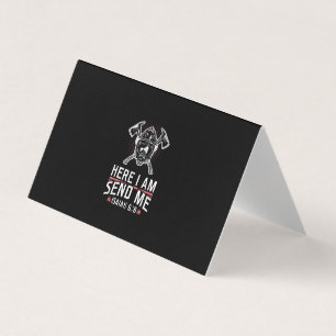 Here I Am Send Me Isaiah 68 Firefighter Business Card
