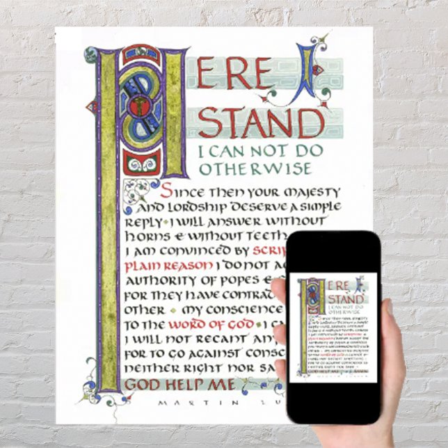 HERE I STAND GOD HELP ME MARTIN LUTHER QUOTE   POSTER (Creator Uploaded)