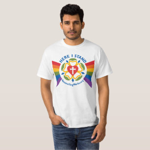 "Here I Stand" t-shirt (on light fabric)