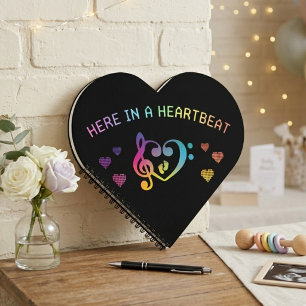 Here in a Heartbeat Rainbow Baby Shower Guestbook Notebook