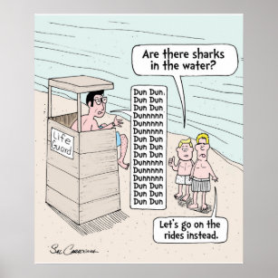 Funny Beach Cartoon Posters & Photo Prints | Zazzle AU