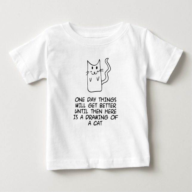 Here is the drawing of a cat baby T-Shirt (Front)