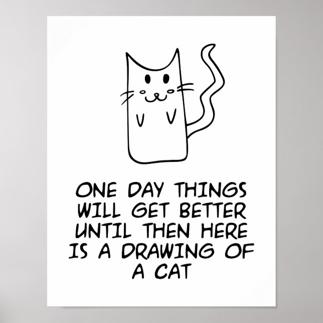 Here is the drawing of a cat poster (Front)