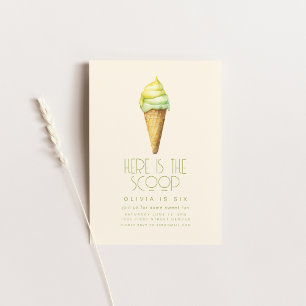Here Is The Scoop Ice Cream Birthday Invite