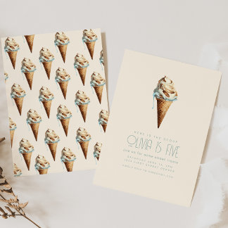 Here Is The Scoop Ice Cream Birthday Invite